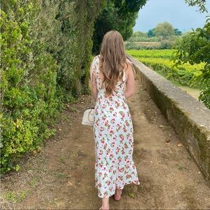 Reformation Vale Sour Cherry Linen Dress